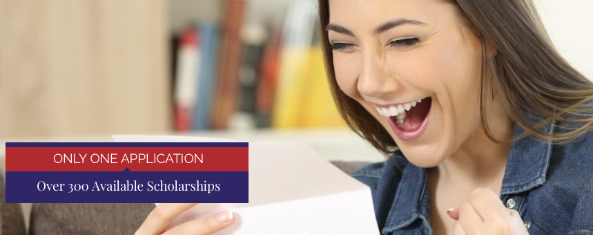 girl excited about scholarship