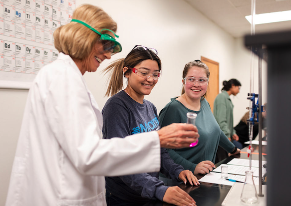 Dr. Hearron in Chemistry Lab 