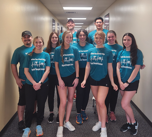 pt students in matching shirts