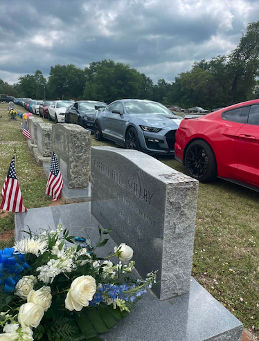 cars at shelby gravesite