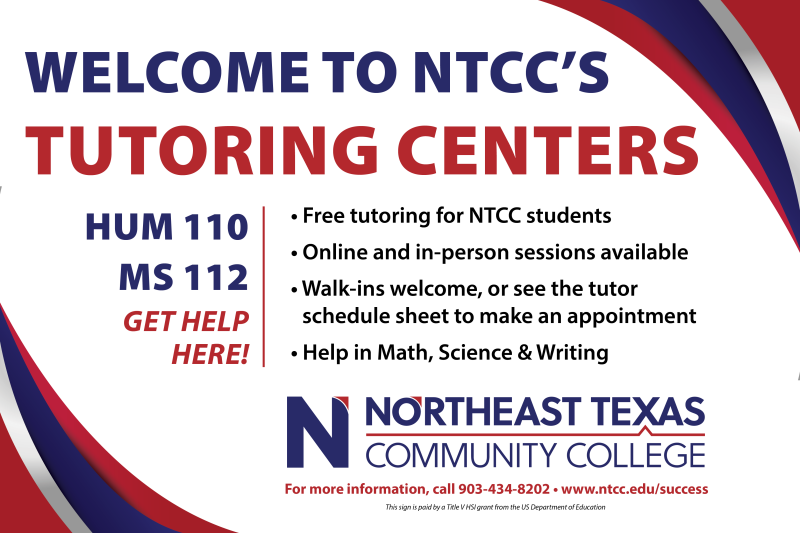 Welcome to NTCC's Tutoring Centers