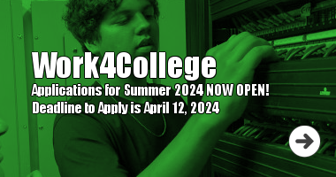 Work4College applicatoin deadline is April 12, 2024 