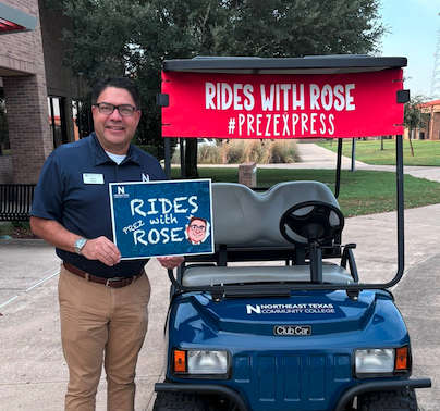Dr. Rose with golf cart