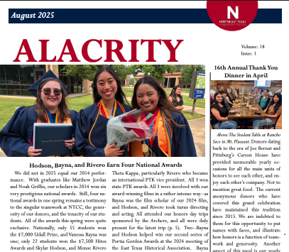 honors newsletter screenshot