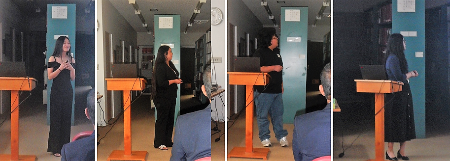 students presenting research