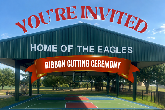 athletic complex ribbon cutting graphic