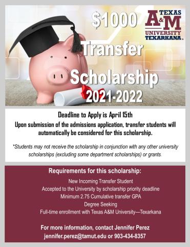 transfer scholarship poster