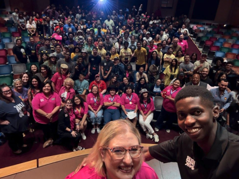 group selfie at conference