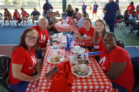 nursing students at lunch