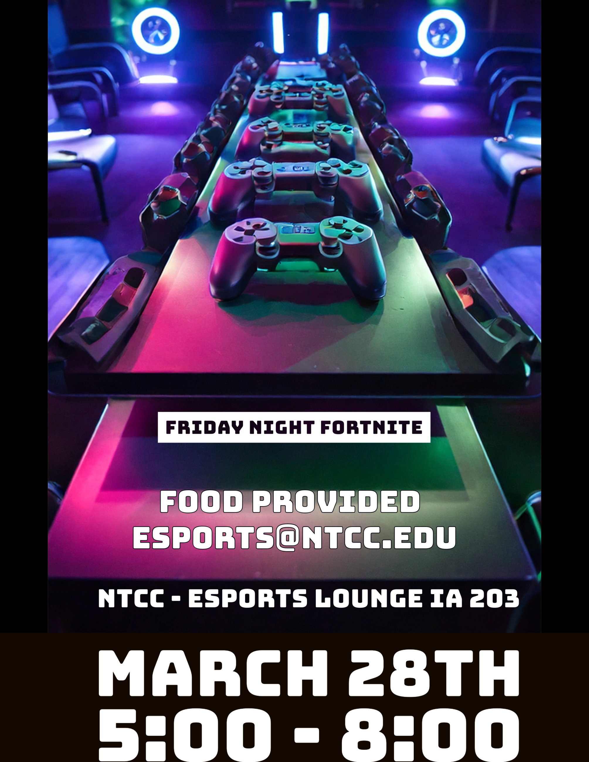 A flyer for our Fortnite Friday Event.