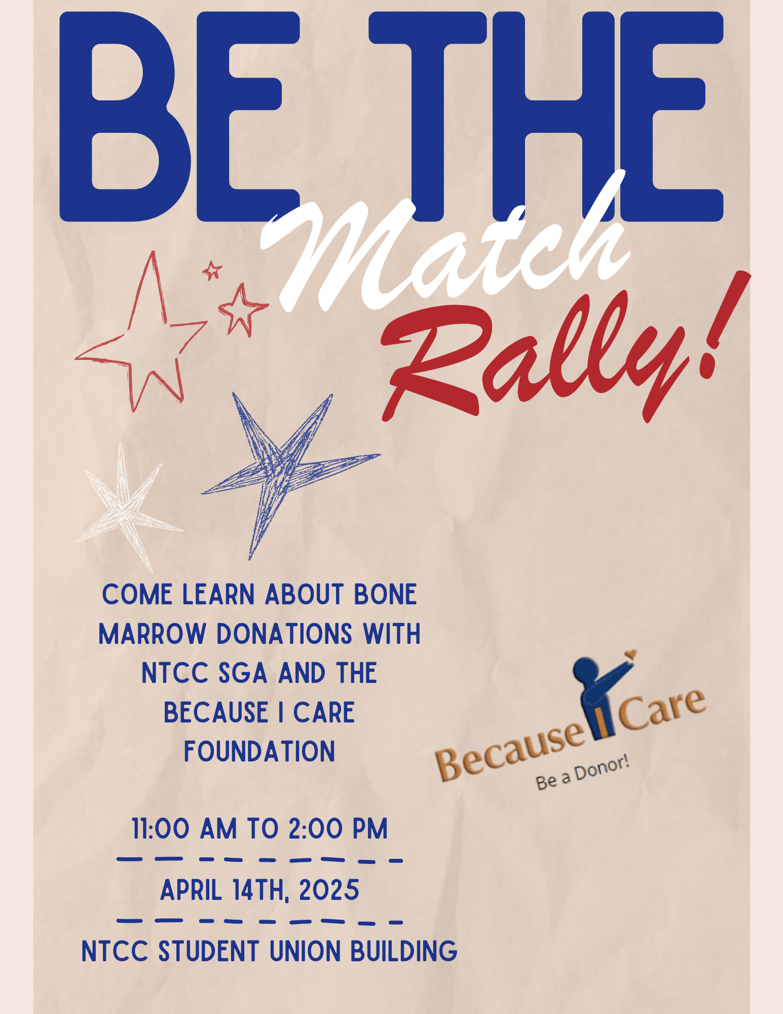 Our event flyer for the Be The Match Rally