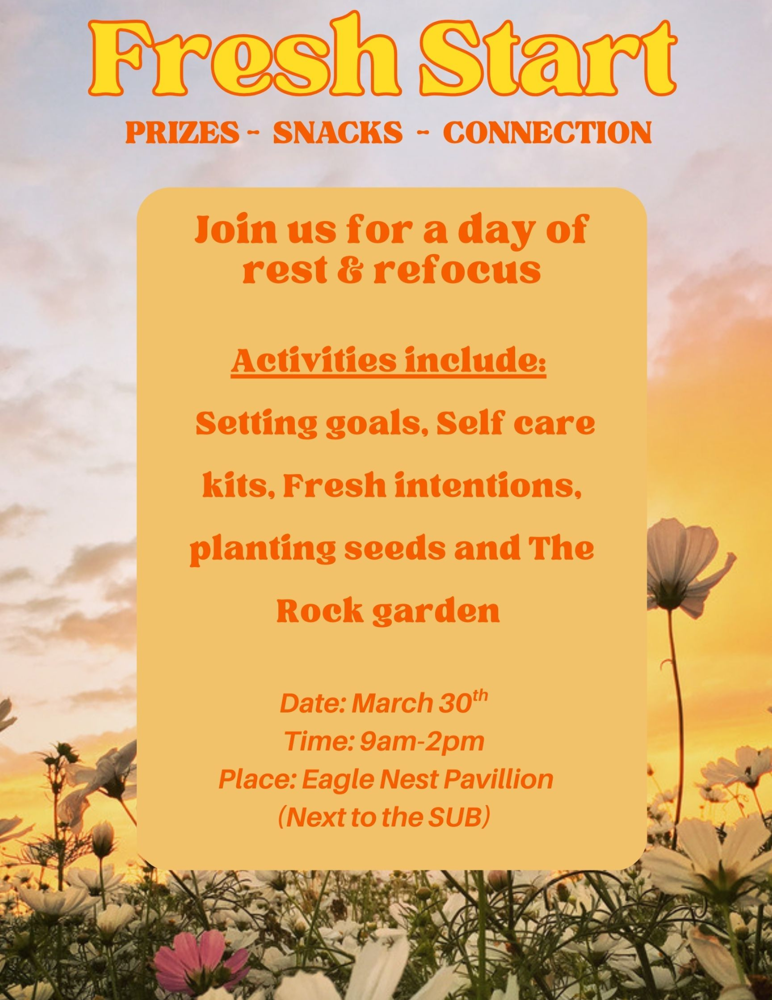 Fresh Start Event March 30, 2026