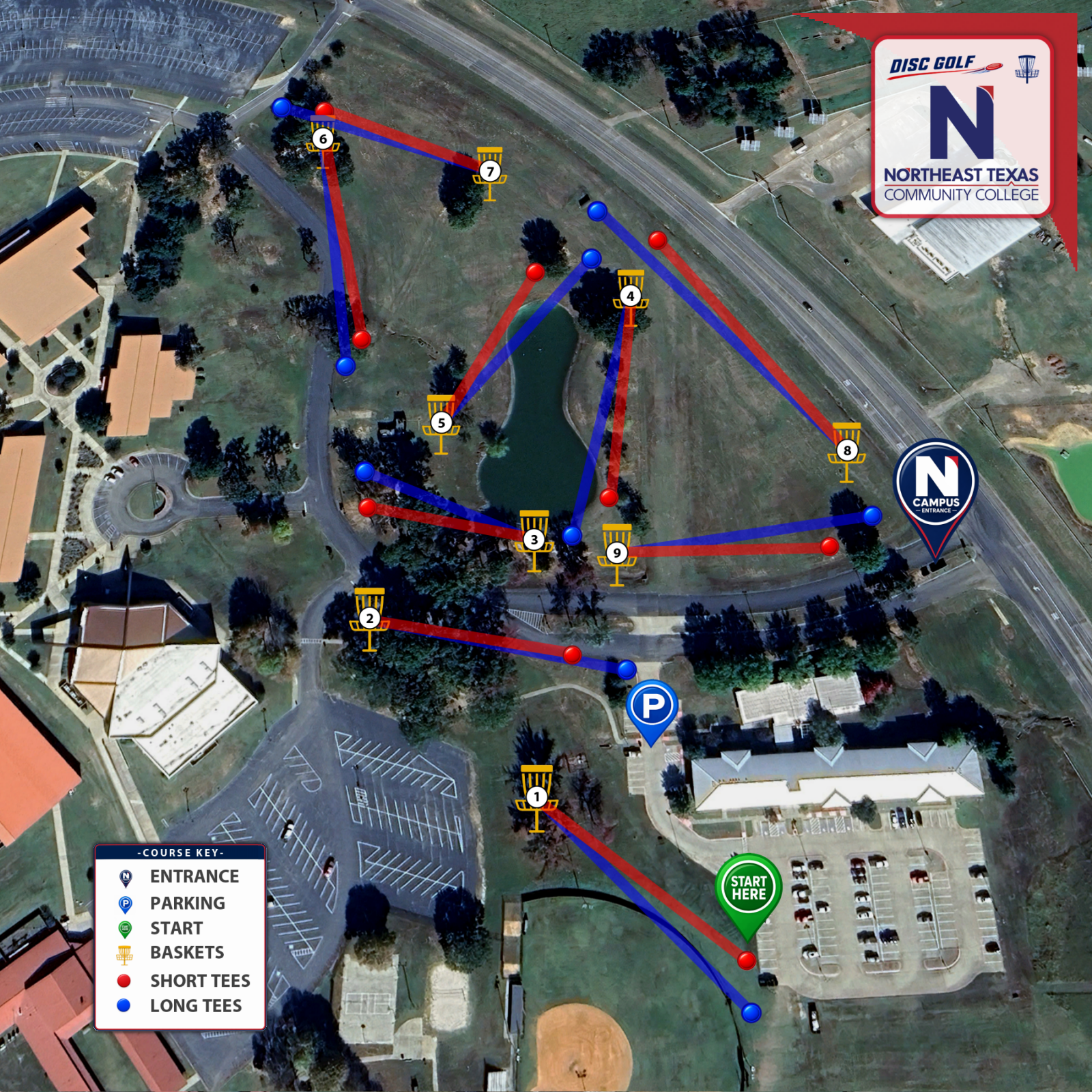 NTCC Disc Golf Course Map