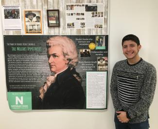 ramirez with his winning poster. 