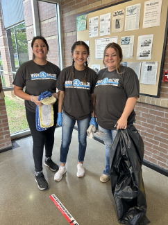 girls on custodial team with matching w4c shirts