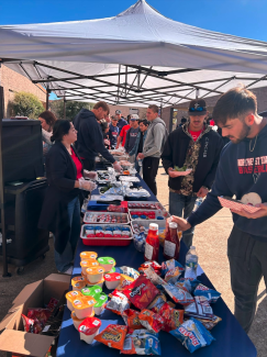 burgers being served