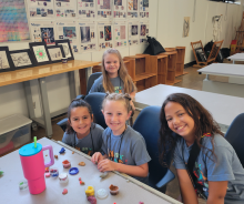 girls in art class