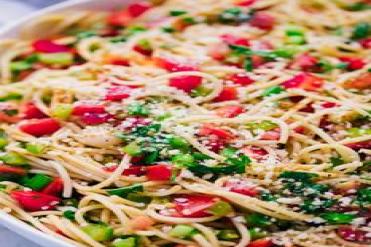 Grilled chicken spaghetti