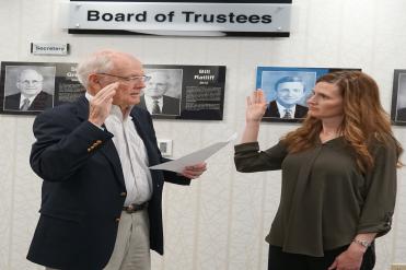Thurman being sworn in