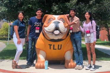 students with TLU bulldog