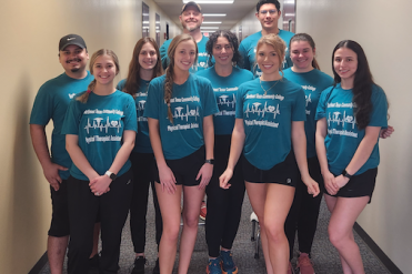 pt students in matching shirts