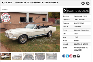 screenshot of auction listing