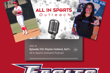 softball player on podcast graphic