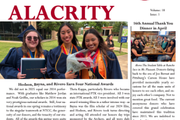 honors newsletter screenshot