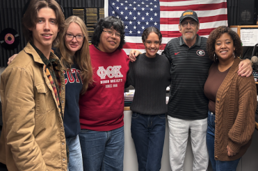 students at radio station