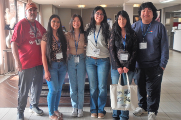biology students at conference