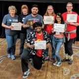 Eagle staff with awards