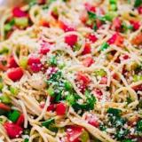 Grilled chicken spaghetti