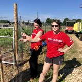girls working on farm