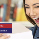 girl excited about scholarship 
