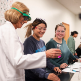 Dr. Hearron in Chemistry Lab 