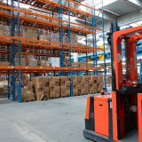 forklift in warehouse