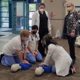 students at health fair