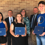 Bonnie Spencer winners with professors