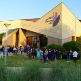 graduates outside Whatley Center