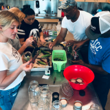 students in canning lab