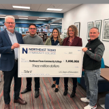 check presentation in front of truck