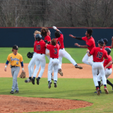 eagles celebrating win on the mound