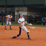 Pictured: Braylynn Henderson pitched game one for the win. 