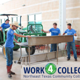Work4College image with students and tractor
