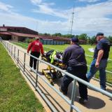 transporting patient on gurney