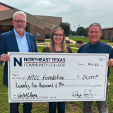 big check presentation for grant