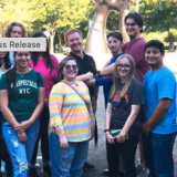 group of students who went on the trip posing for a picture