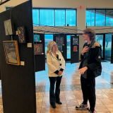 McWatters speaks with student