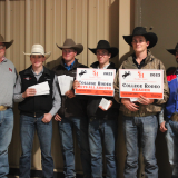 men's rodeo team with coach
