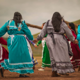 native American women dancing